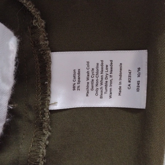 Talbots Petites Army Green The Perfect Crop Size 2p - Picture 7 of 11